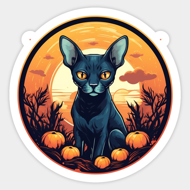 Cornish Rex Cat Halloween, Cat Lover Sticker by dukito